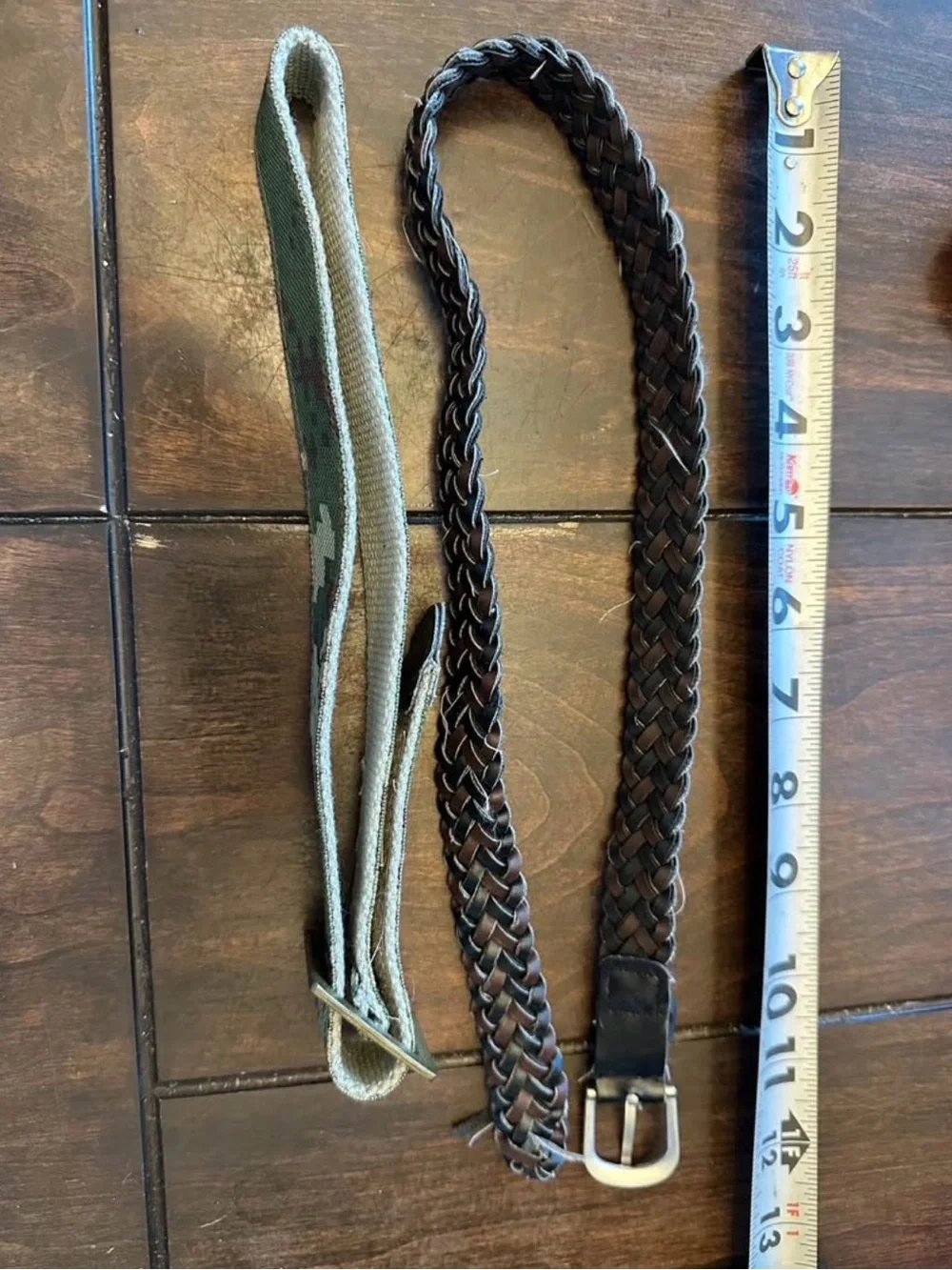 Little kid Belts - Braided Leather and Camo Fabric